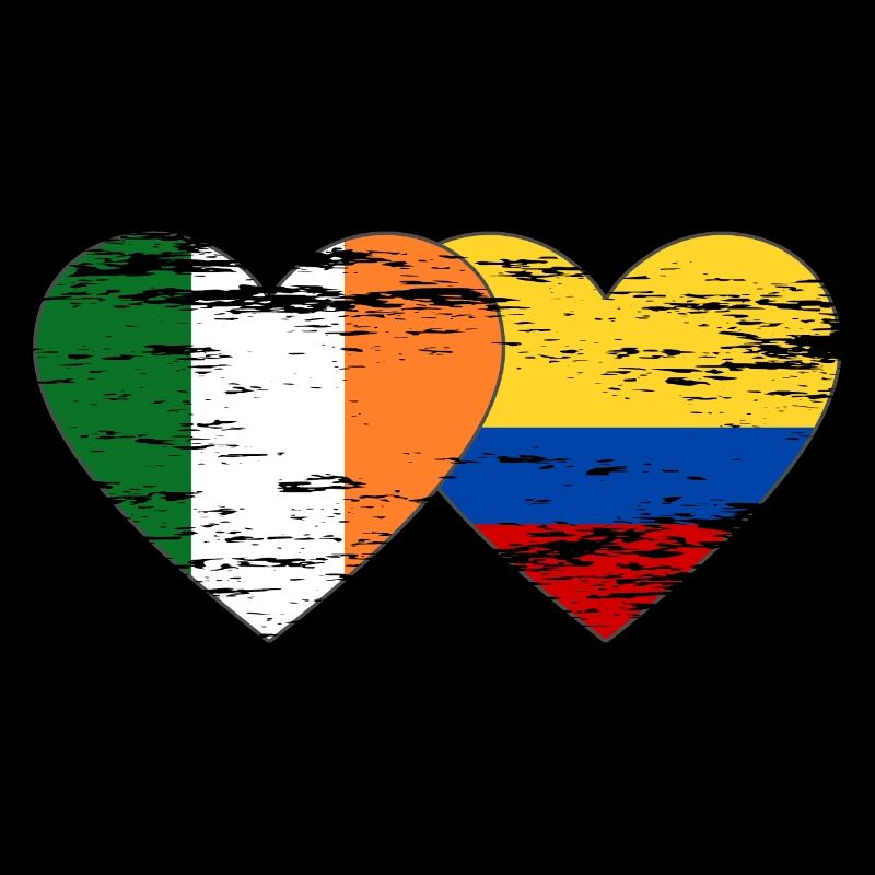 Irlande Colombie drapeau coeur utilisé