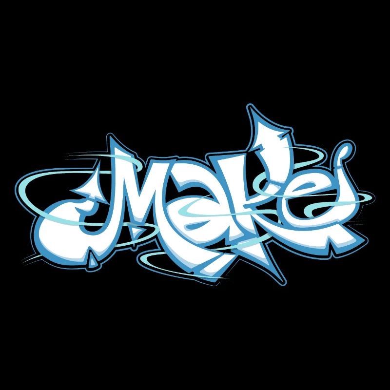 Blaues Wort machen Graffiti