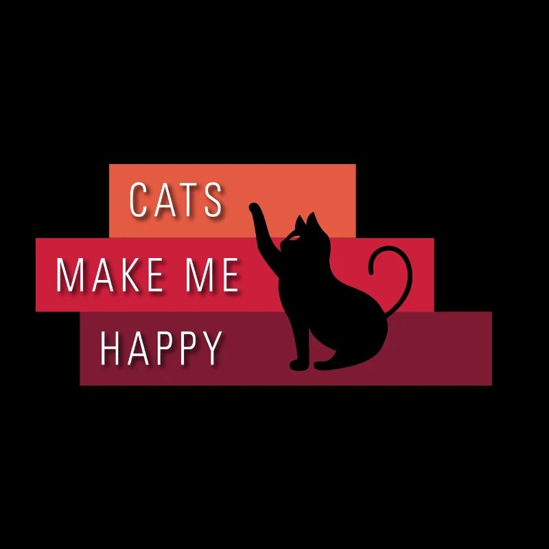 Cats make me happy - Typography