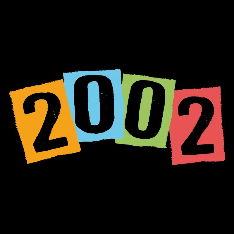 Né en 2002 – Anniversaire avec de grands numéros colorés