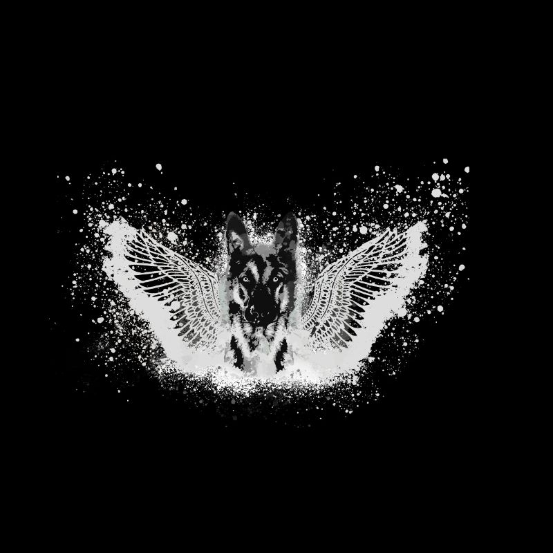 schäferhund ,hund,graffiti, schutzengel,engel