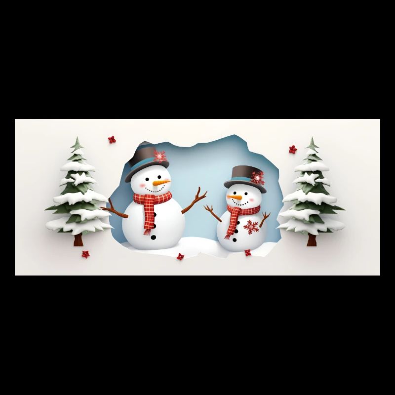 2 kleine Schneemänner
