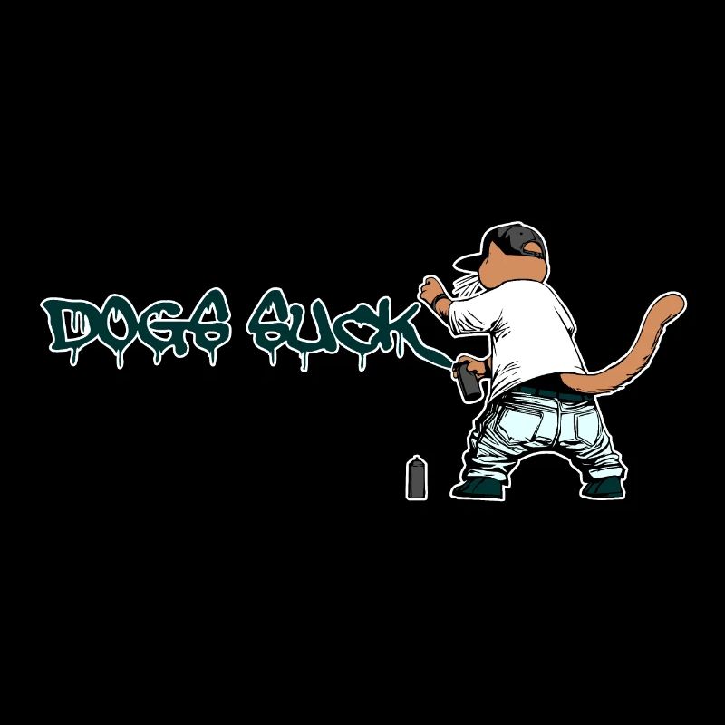 Cat Graffiti Dogs Suck