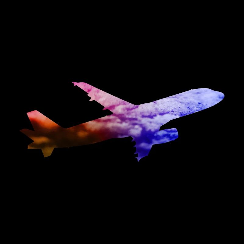 Colored airplane / Space galaxy