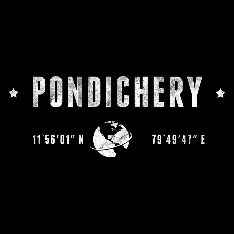 PONDICHERY Coordonnées Géographiques Stylisées