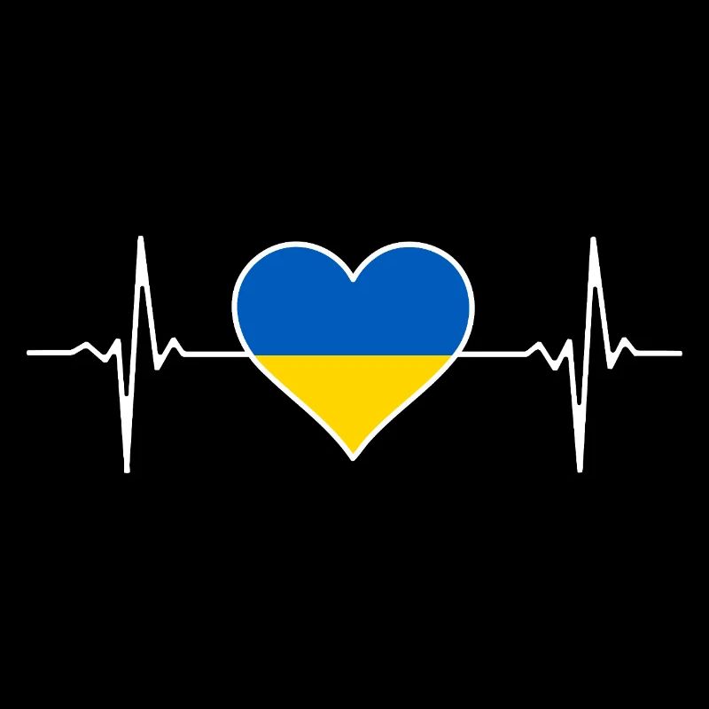 Battement de cœur du drapeau de l’Ukraine