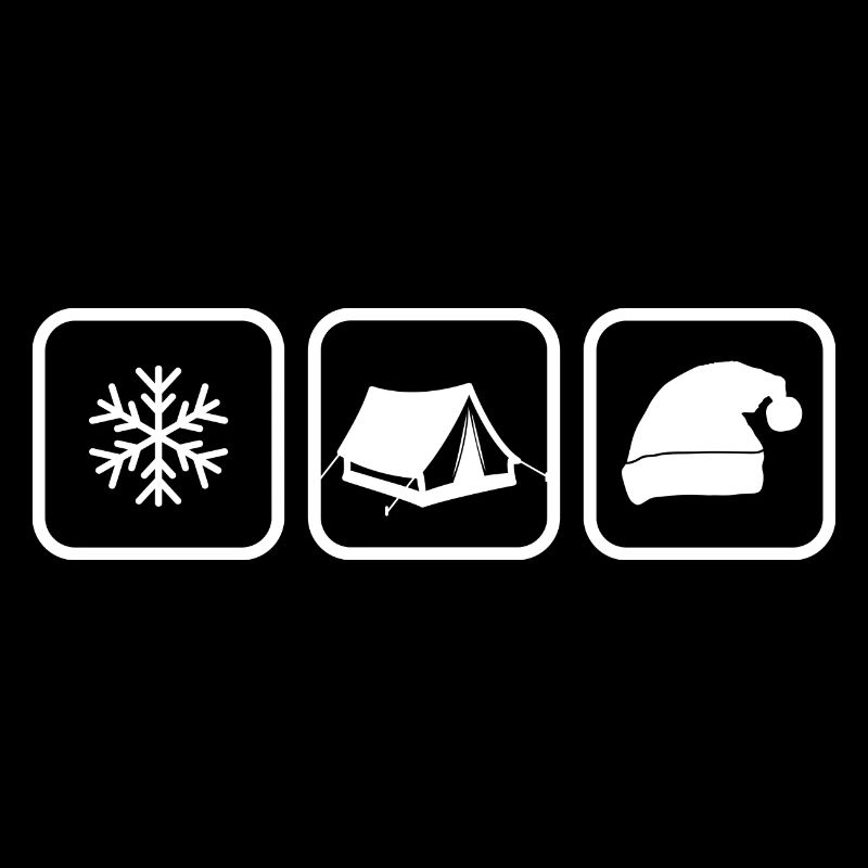 Camping d’hiver avec un chapeau de caniche Camping dans la neige