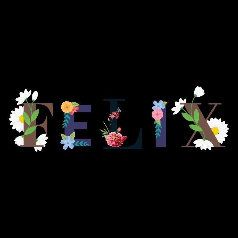 Le nom FELIX décoré de fleurs