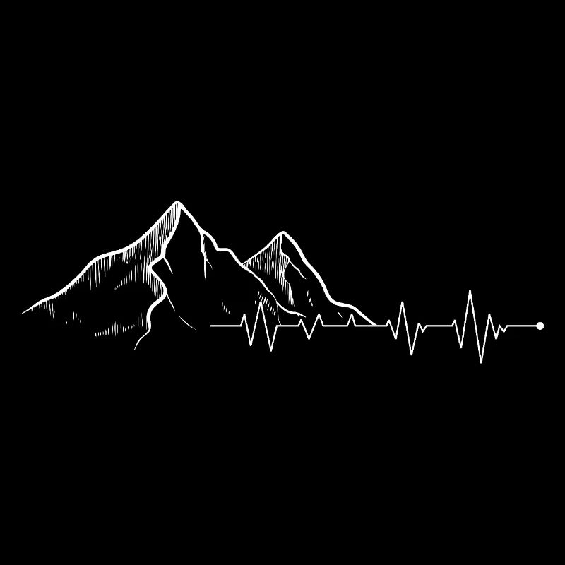 Minimal Mountain Heartbeat Design