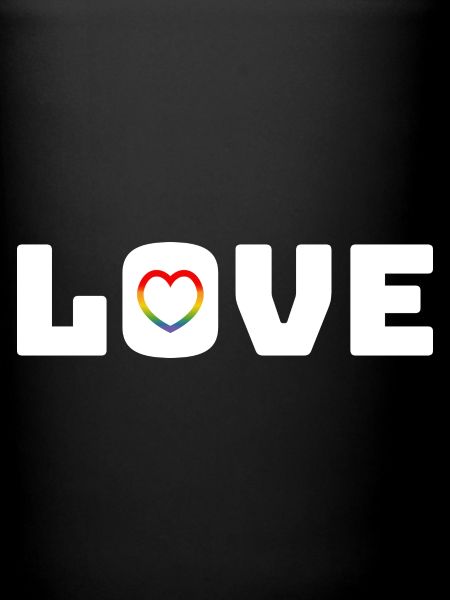 Coeur d’amour arc-en-ciel blanc