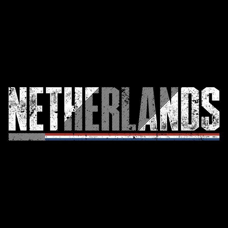 Netherlands Distressed Flag Typography