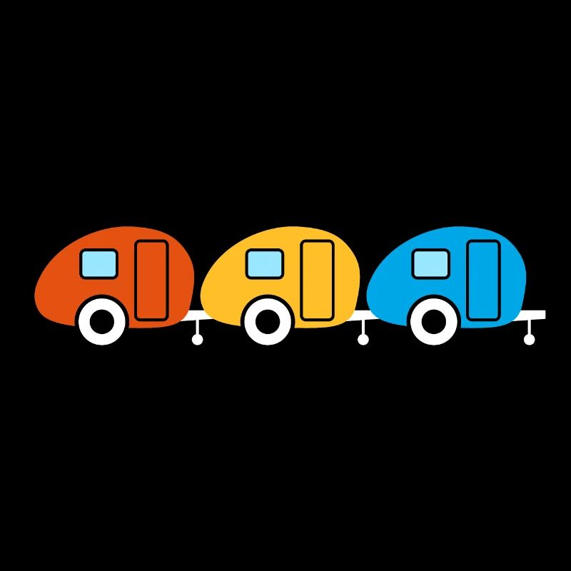 Caravan Three Trio Camping Caravan Van Life Retro