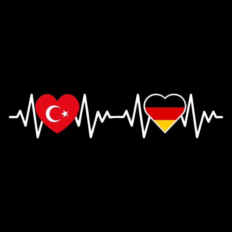 Türkisch-Deutsches Herzschlag-Verbindungsdesign