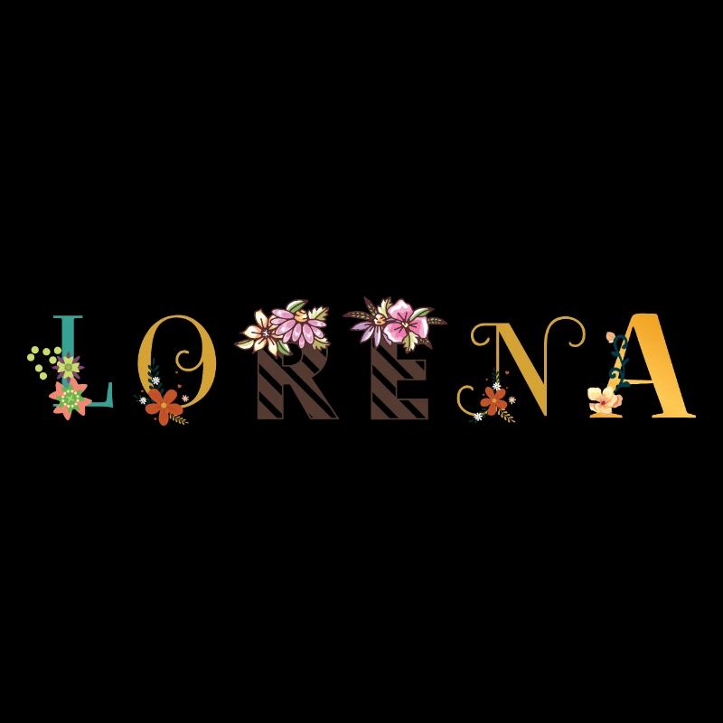LORENA Name Art avec fleurs brodées