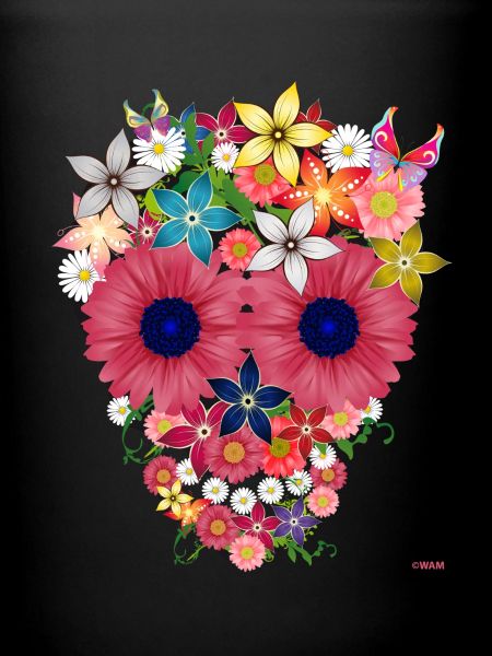 fleurs crâne par WAM
