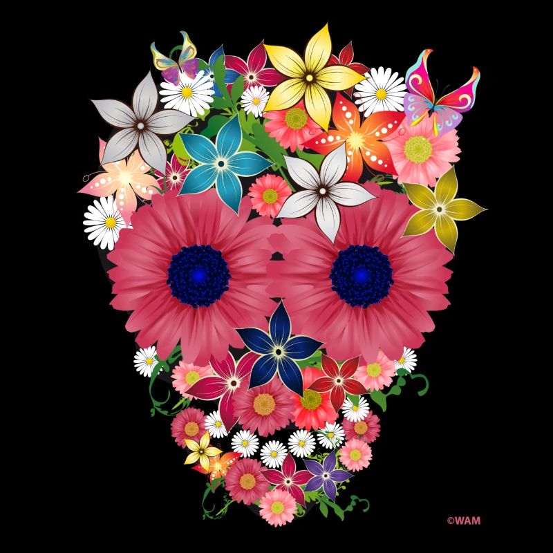 fleurs crâne par WAM