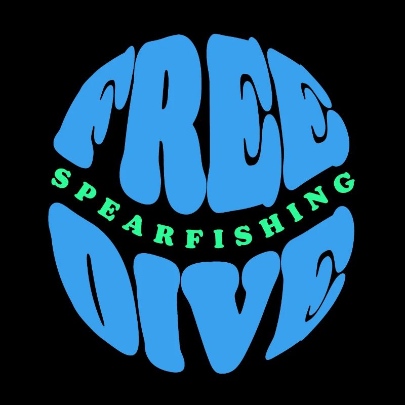 Freitauch- und Speerfischen Typografie