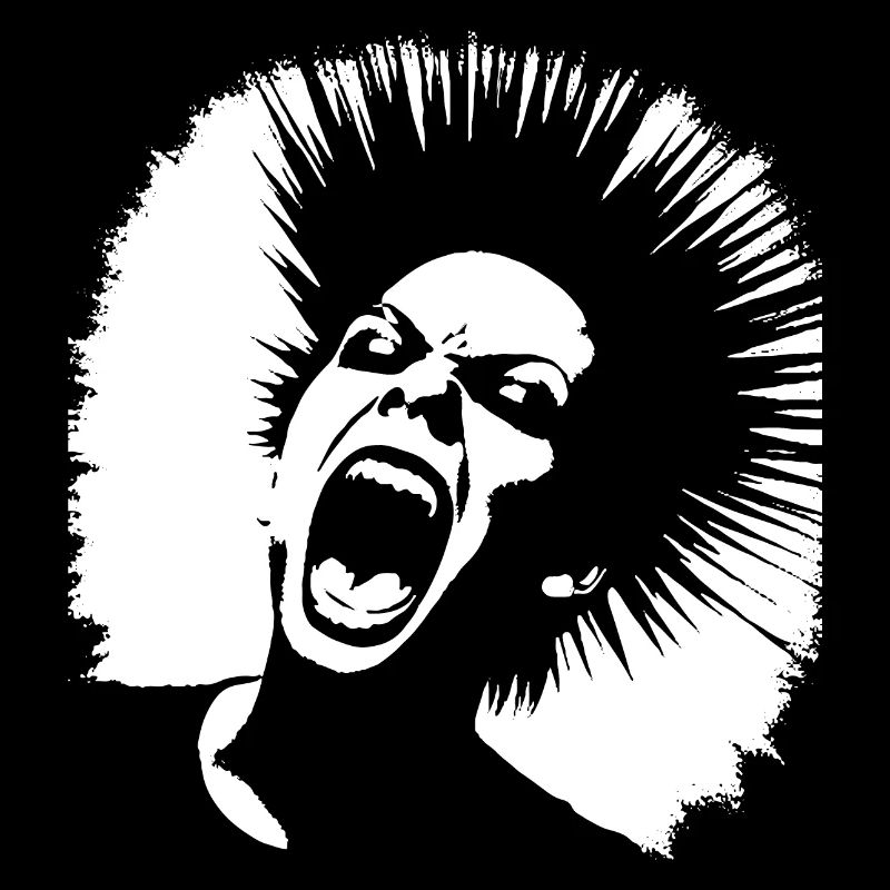 Screaming Punkrocker avec Mohican Anarchy Punk