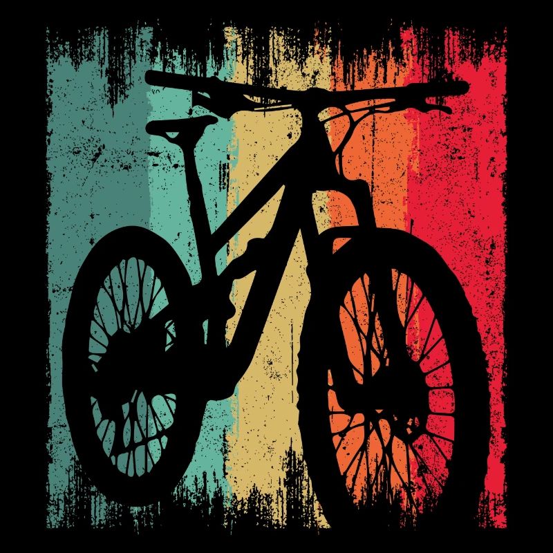 Silhouette de vélo grunge arc-en-ciel