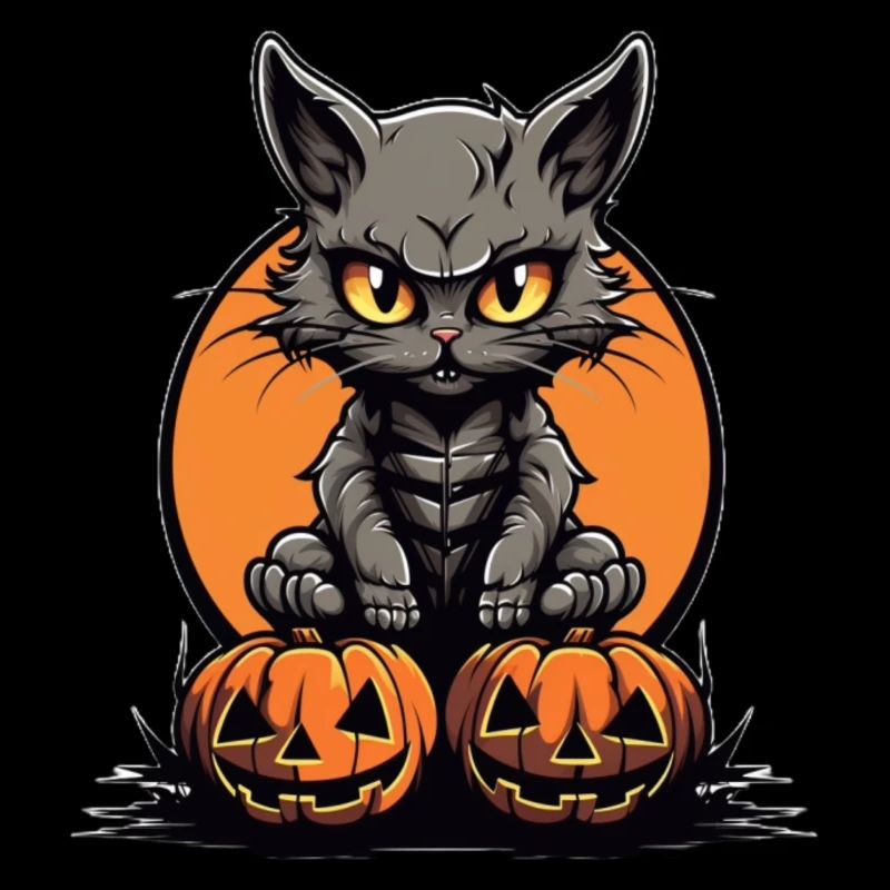Halloween Cat Citrouille Joyeux Halloween
