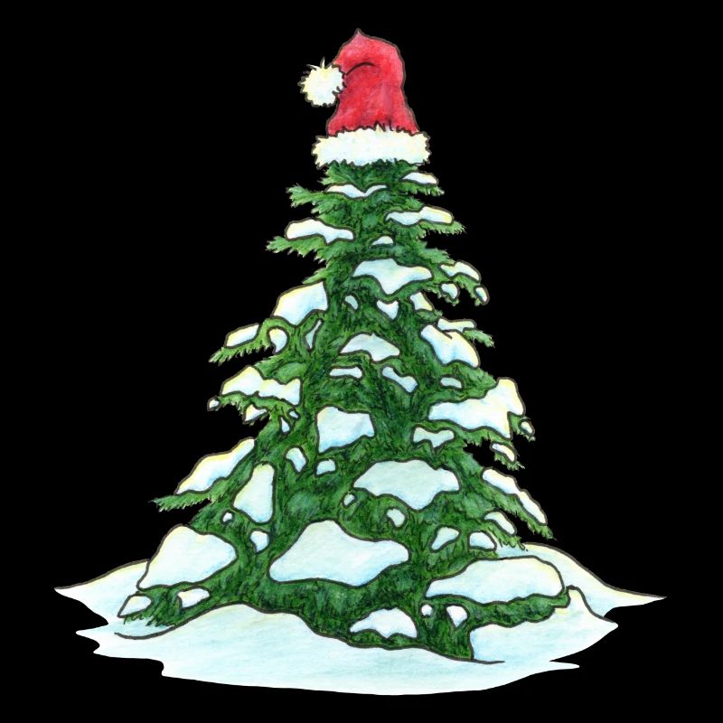 Christmas Tree with Christmas Hat