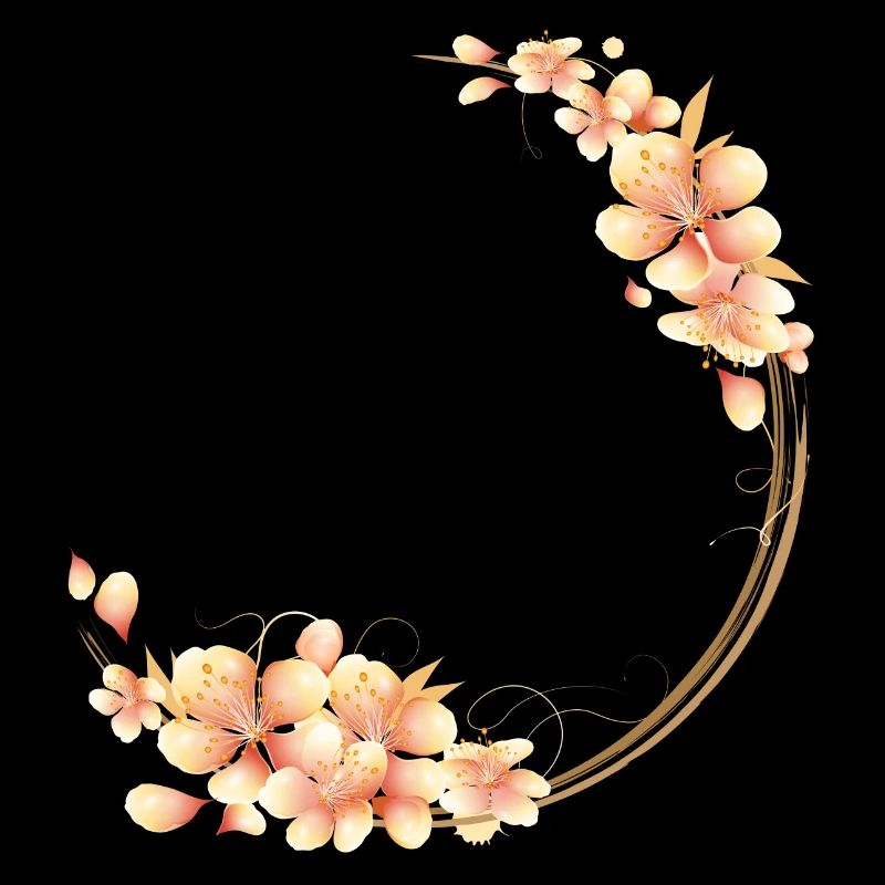 Couronne de fleurs de pêcher dans un ton pêche doux et velouté