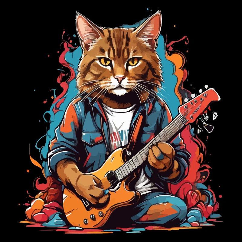 Cat With Guitar