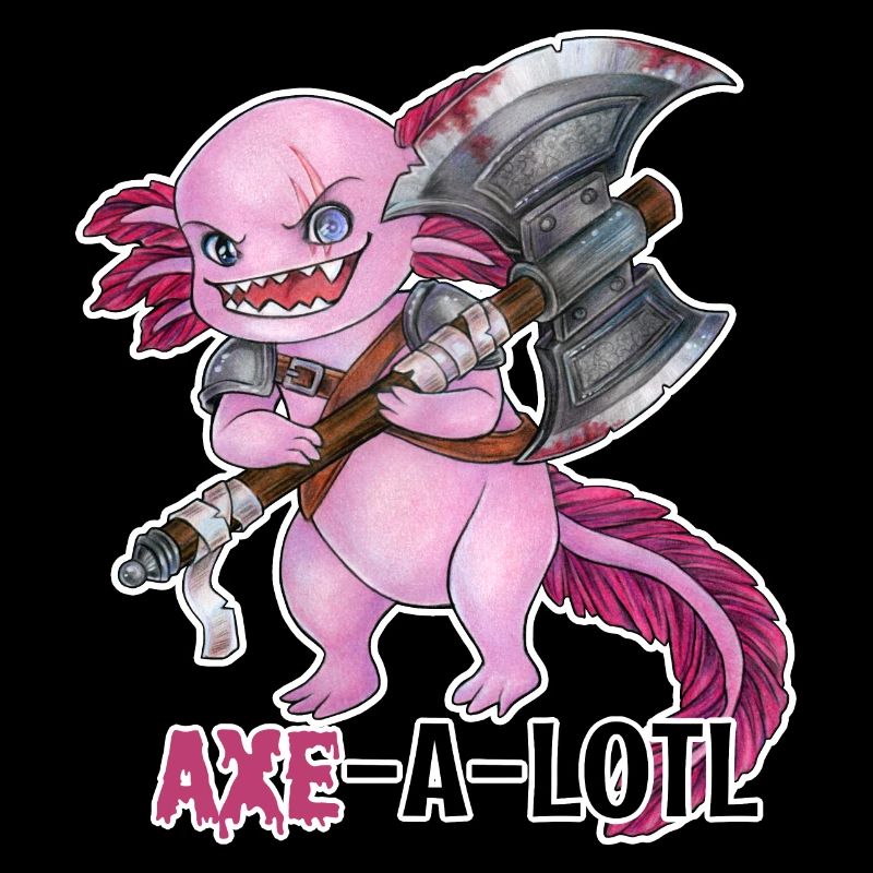 Lustiges Axolotl mit Axt Barbar Krieger Geschenk