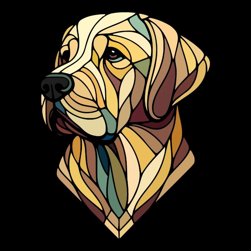 Labrador head, retriever, geometric art, polygon