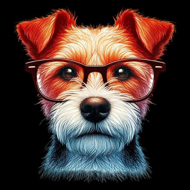 Chien avec des lunettes