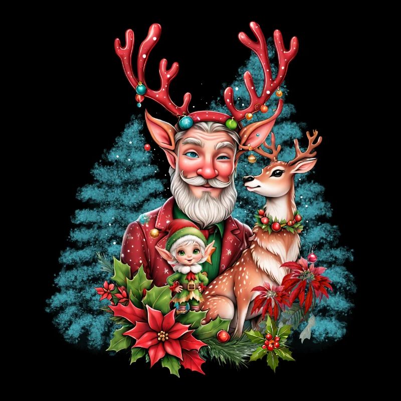 A whimsical Christmas illustration.