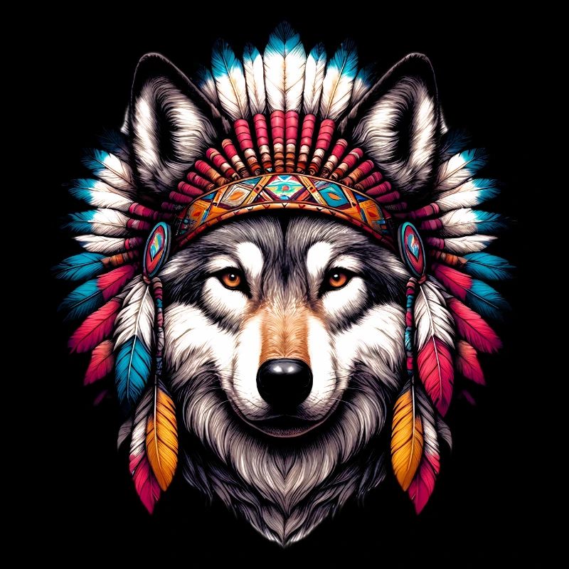 Loup amérindien Peaux-rouges d’Amérique