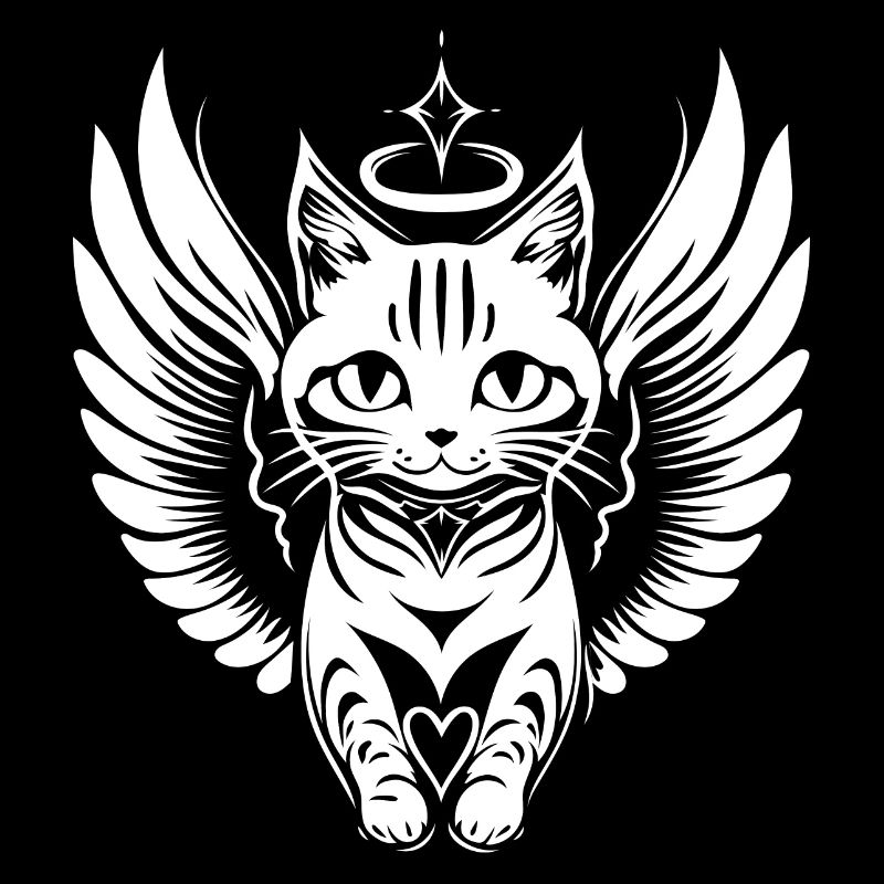 White Angel Cat with Wings