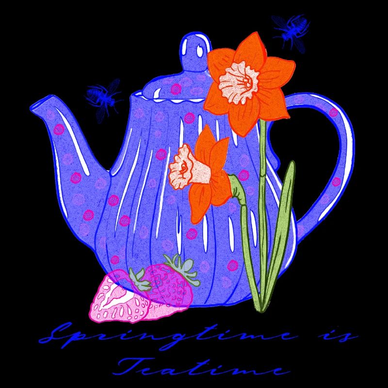 Théière en fleurs dans le rush printanier