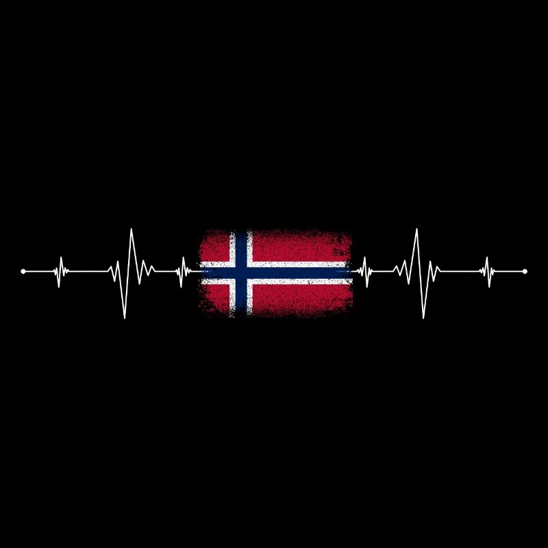 Norwegische Flagge Heartbeat Pulse
