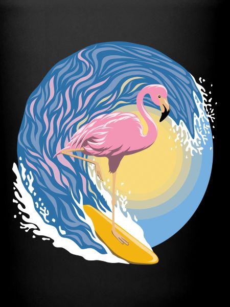 Surfing flamingo