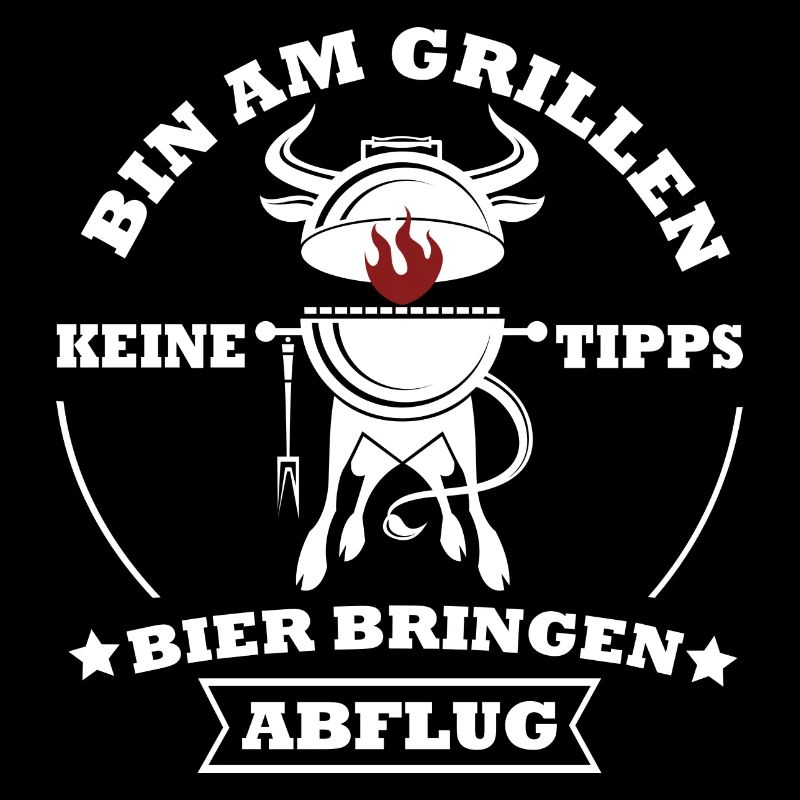 Grillkoch Spruch Logo Mit Kuh BBQ
