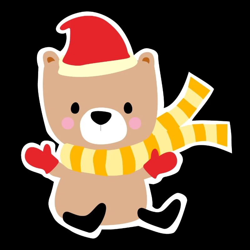 Winterbär mit Weihnachtshut