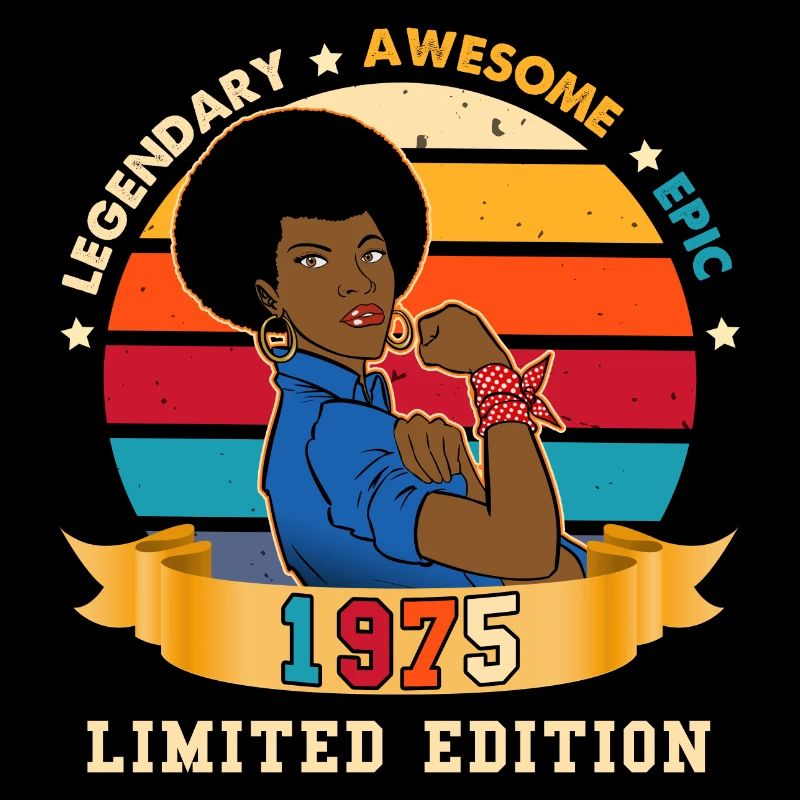 Femme afro anniversaire 1975 édition limitée