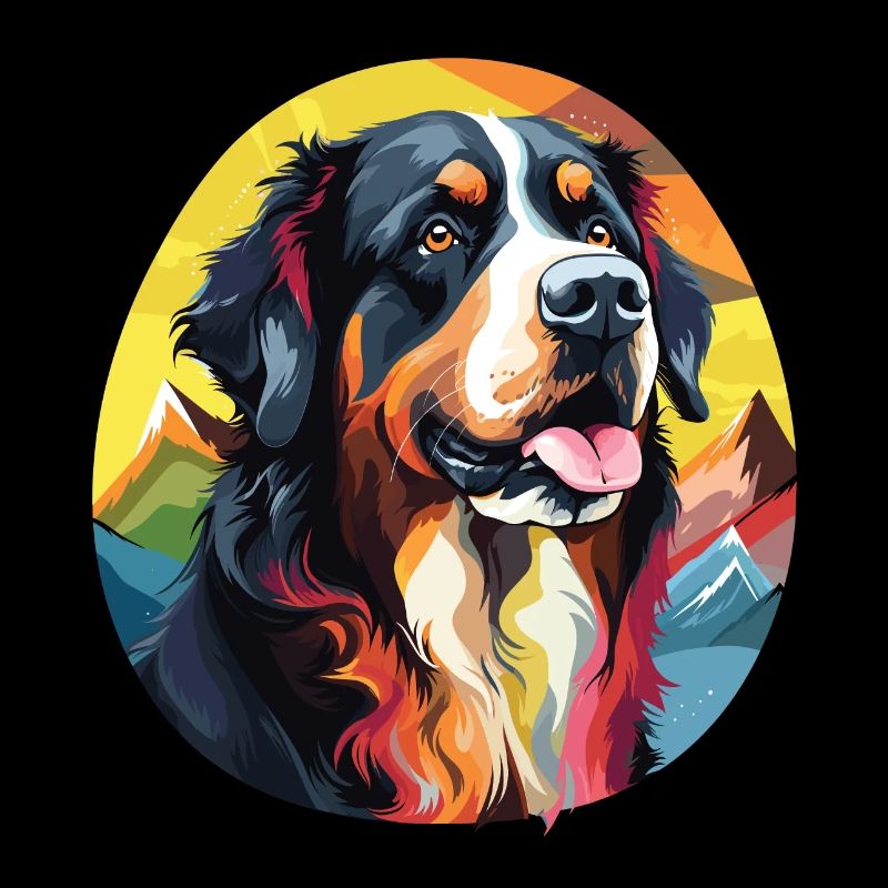 Chien Bouvier Bernois pop art