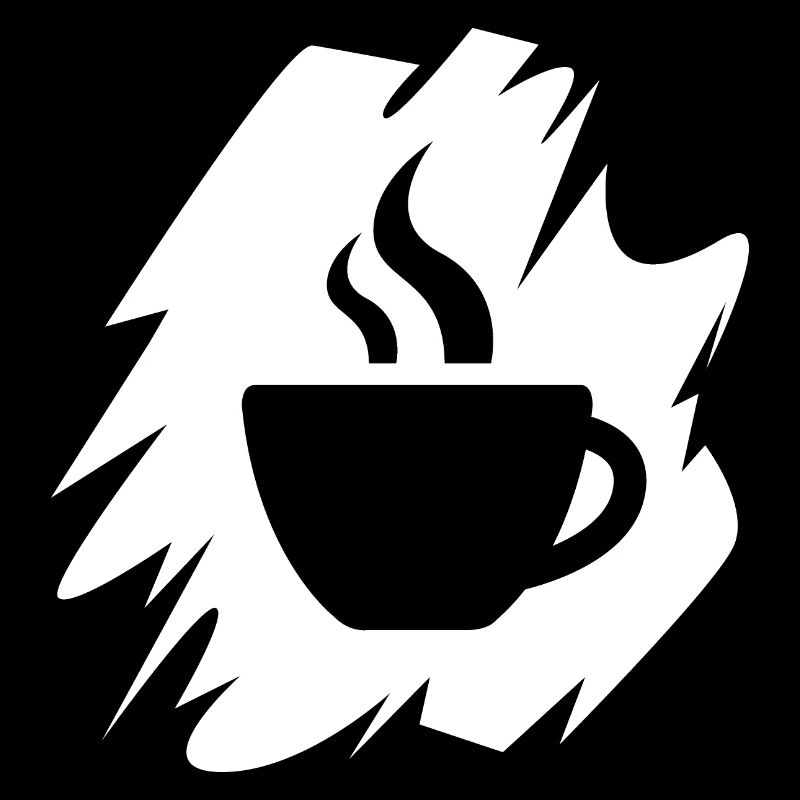 Coffee brush strokes logo icon café illustration
