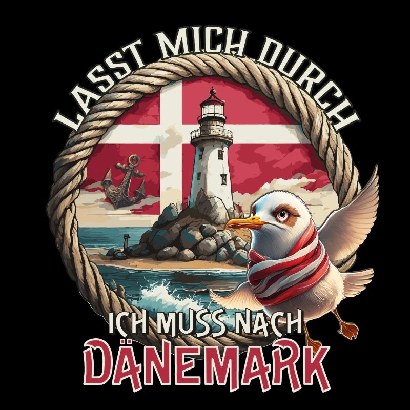 Dänemark - lasst mich durch - Möwe - Leuchtturm