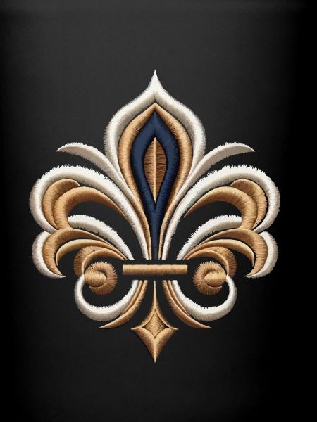 Broderie Élégante Fleur-de-Lys