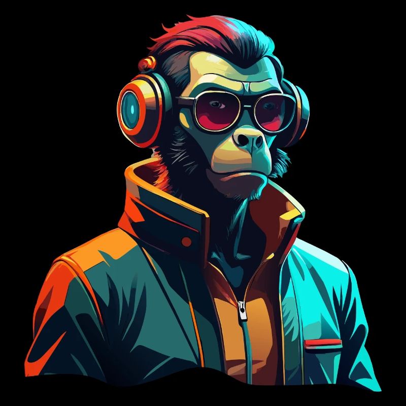 monkey wearing a tosca jacket