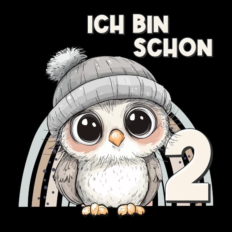 2. Geburtstag Eule Regenbogen Süß Niedlich