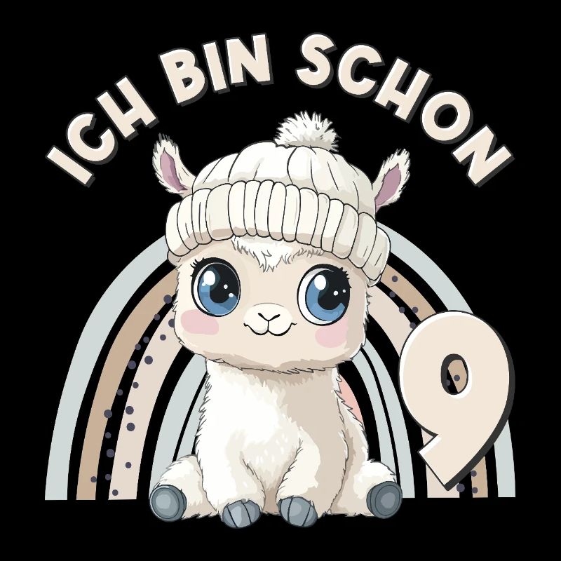 9th Birthday Alpaca Llama Rainbow Cute Cute
