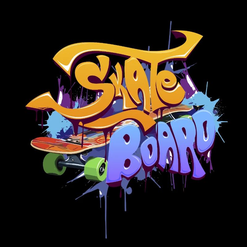 Conception de planche de skate graffiti