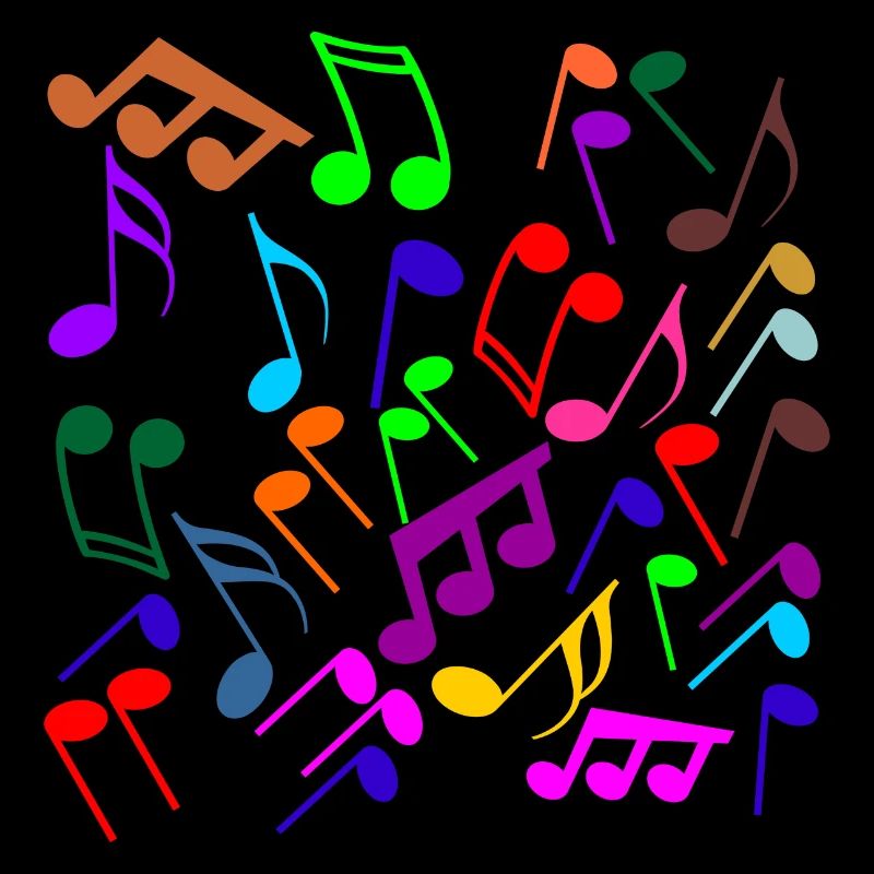 Notes de musique en version entrecroisée de couleurs