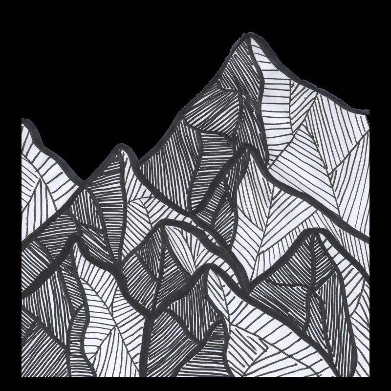 Lignes de montagne noires et blanches