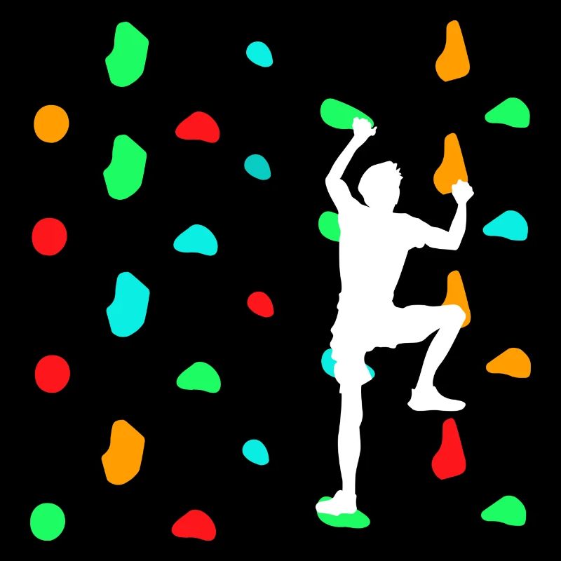 Boulderers bouldering on the climbing wall